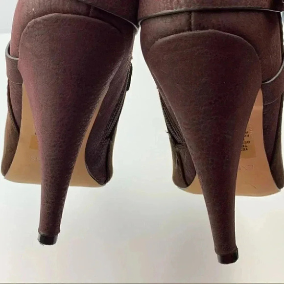 Express ankle booties 7 brown faux suede faux fur - Picture 8 of 10